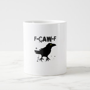 Grunge Coffee F-Caw-F Crow Adult Humor Graphic Tee Large Coffee Mug