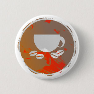 Grunge Coffee Sign 6 Cm Round Badge