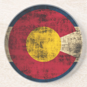 Grunge Colorado Flag Coaster