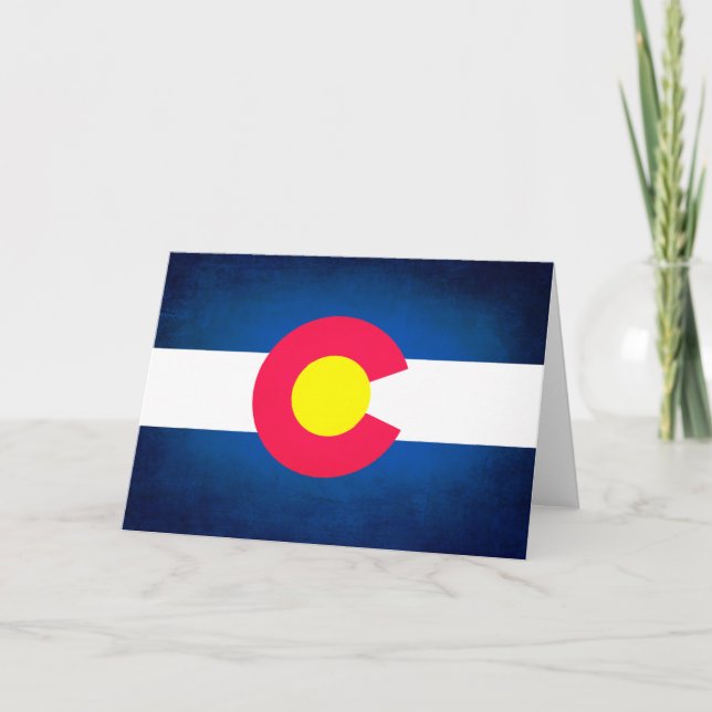 Grunge Colorado flag greeting card (Front)