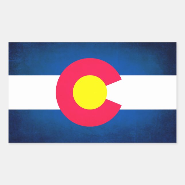 Grunge Colorado flag rectangle stickers (Front)
