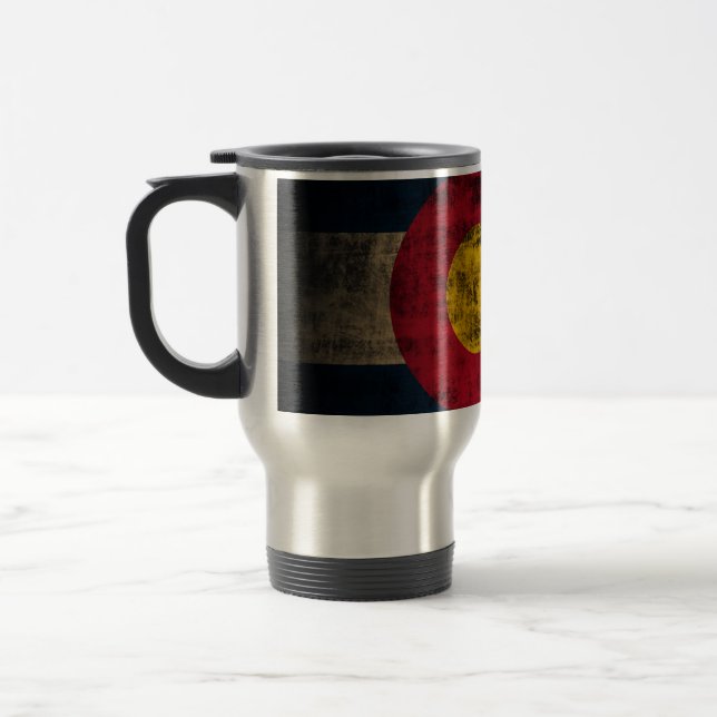 Grunge Colorado Flag Travel Mug (Left)