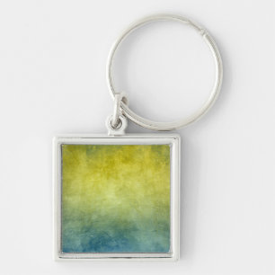 Grunge Colors - Yellow & Blue Key Ring