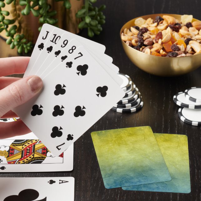 Grunge Colors - Yellow & Blue Playing Cards (In Situ)