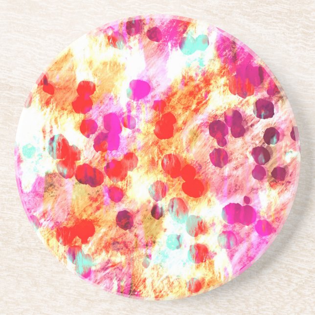 Grunge colour dot texture background coaster (Front)