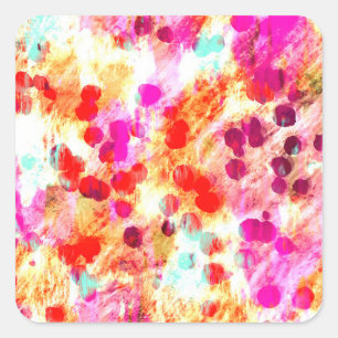 Grunge colour dot texture background square sticker