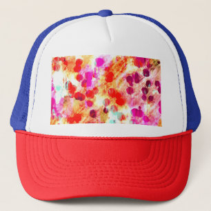 Grunge colour dot texture background trucker hat