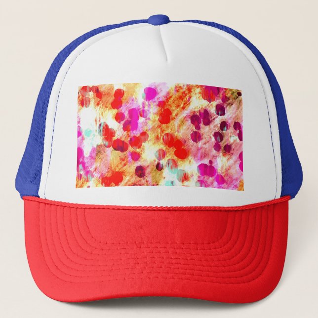 Grunge colour dot texture background trucker hat (Front)