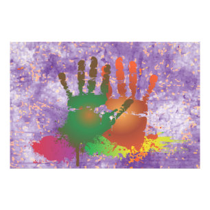 Grunge Colourful Hands Photo Print
