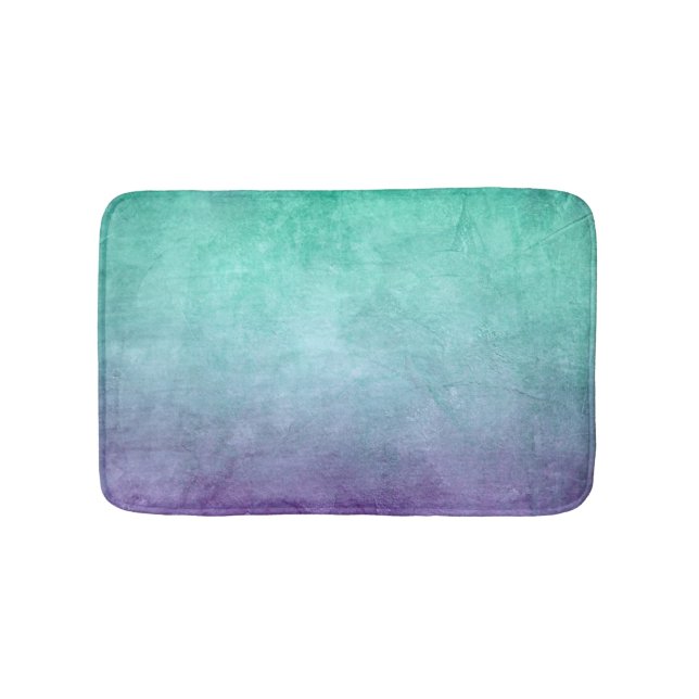 Grunge Colours - Teal & Purple Bath Mat (Front)