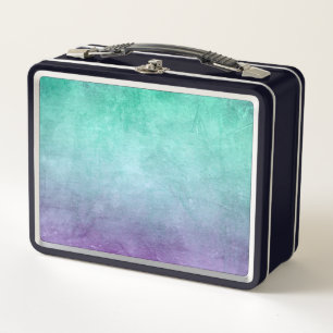 Grunge Colours - Teal & Purple Metal Lunch Box