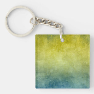 Grunge Colours - Yellow & Blue Key Ring