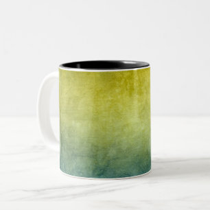 Grunge Colours - Yellow & Blue Two-Tone Coffee Mug