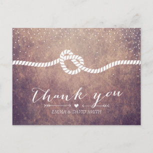 Grunge Confetti Dots Tying the Knot Thank You Postcard