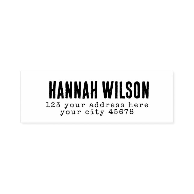 Grunge cool modern return address self-inking stamp (Design)