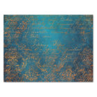 Grunge Copper Patina and Turquoise Calligraphy