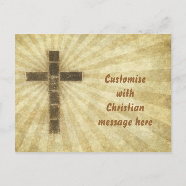 Grunge Cross #3 - Postcard  Horizontal Paper Rays (Front)