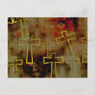 Grunge Cross Postcard