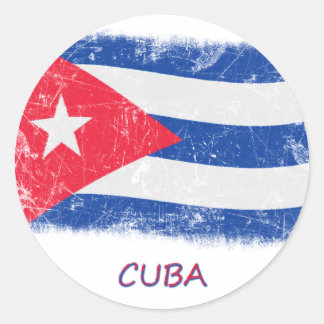 Grunge Cuba Flag Classic Round Sticker
