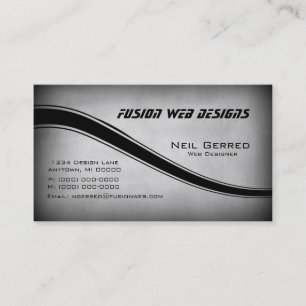 Grunge Curves Business Card, Grey Card
