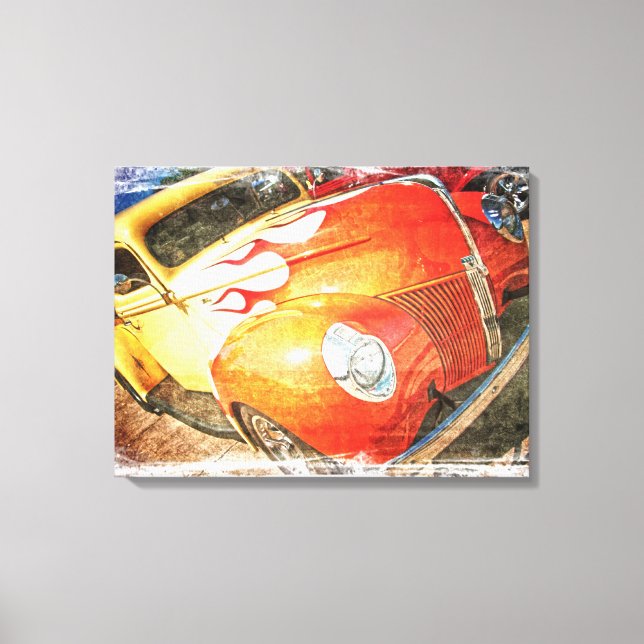 Grunge Custom Truck Canvas Print (Front)