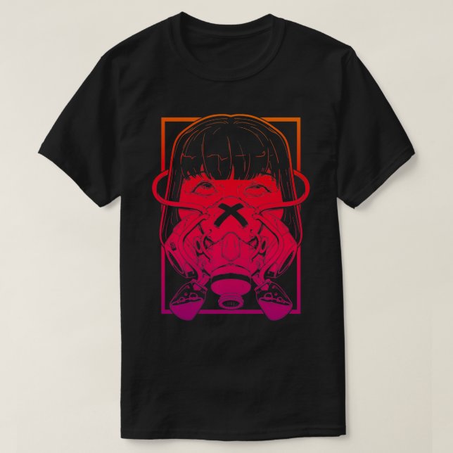 Grunge Cyber Edgy Punk  Goth Vaporwave Aesthetic E T-Shirt (Design Front)