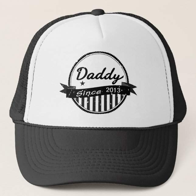 Grunge Daddy Since 2013 Banner Circle Trucker Hat (Front)
