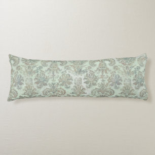Grunge Damask Duck Egg Blue Sage Green Body Cushion