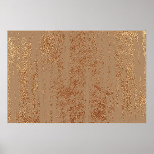 Grunge design. Copper glossy background. Metallic  Poster