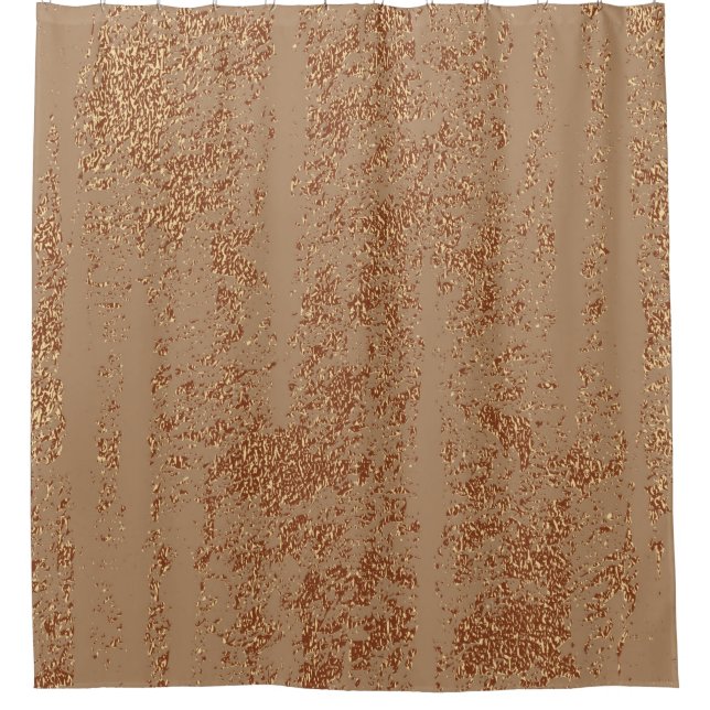 Grunge design. Copper glossy background. Metallic  Shower Curtain (Front)