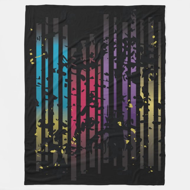 Grunge Design Fleece Blanket (Front)