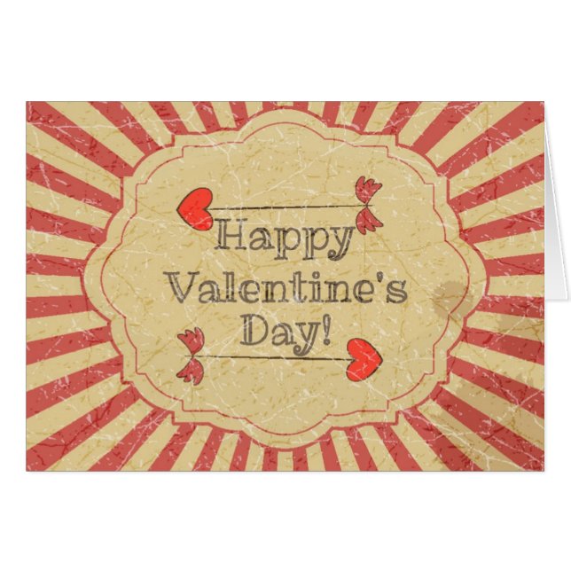Grunge Design Valentine's Day Card (Front Horizontal)