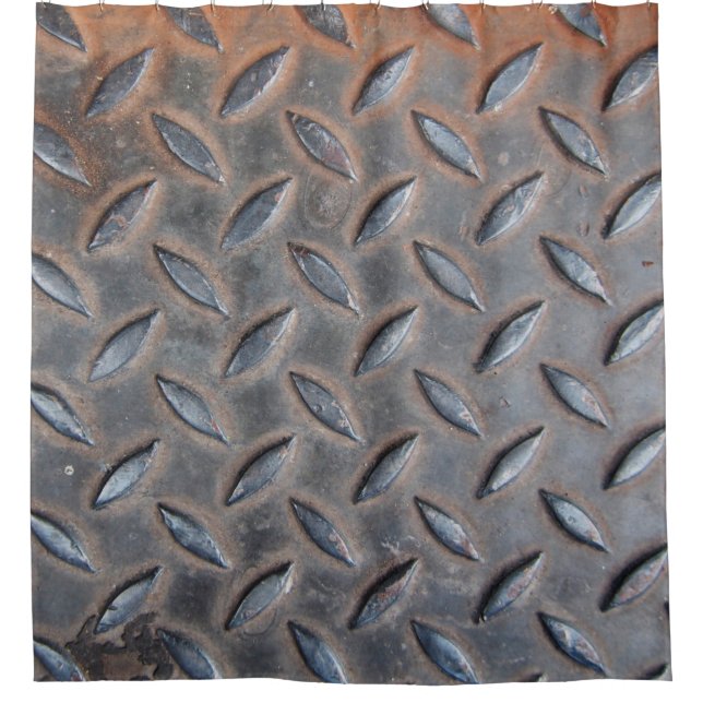 grunge diamond metal background, Welded steel surf Shower Curtain (Front)