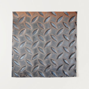 grunge diamond metal background, Welded steel surf Tapestry