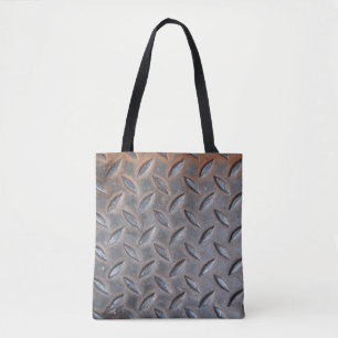 grunge diamond metal background, Welded steel surf Tote Bag