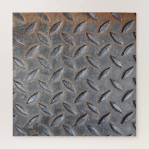 Grunge diamond metal, welded steel texture. jigsaw puzzle