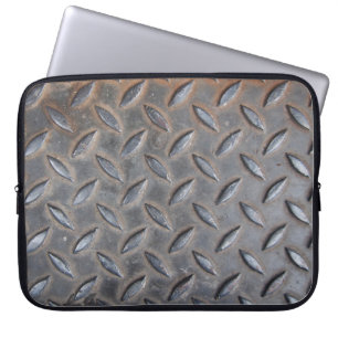 Grunge diamond metal, welded steel texture. laptop sleeve
