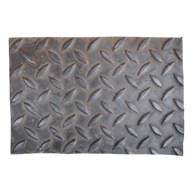 Grunge diamond metal, welded steel texture. pillowcase (Front)