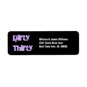 Grunge Dirty Thirty 30th Birthday Purple and Black