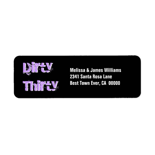 Grunge Dirty Thirty 30th Birthday Purple and Black (Front)