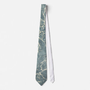 Grunge Distress Denim Pattern Silky Mens' Neck Tie