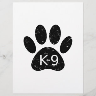 Grunge Distressed Dog Paw K-9