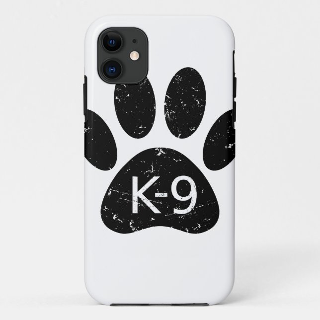 Grunge Distressed Dog Paw K-9 Case-Mate iPhone Case (Back)
