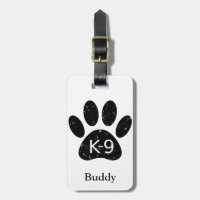 Grunge Distressed Dog Paw K-9