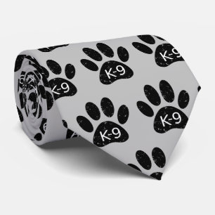 Grunge Distressed Dog Paw K-9 Tie