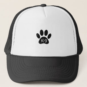 Grunge Distressed Dog Paw K-9 Trucker Hat