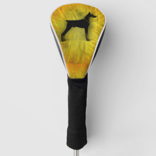 Grunge Doberman Pinscher Silhouette Golf Head Cover