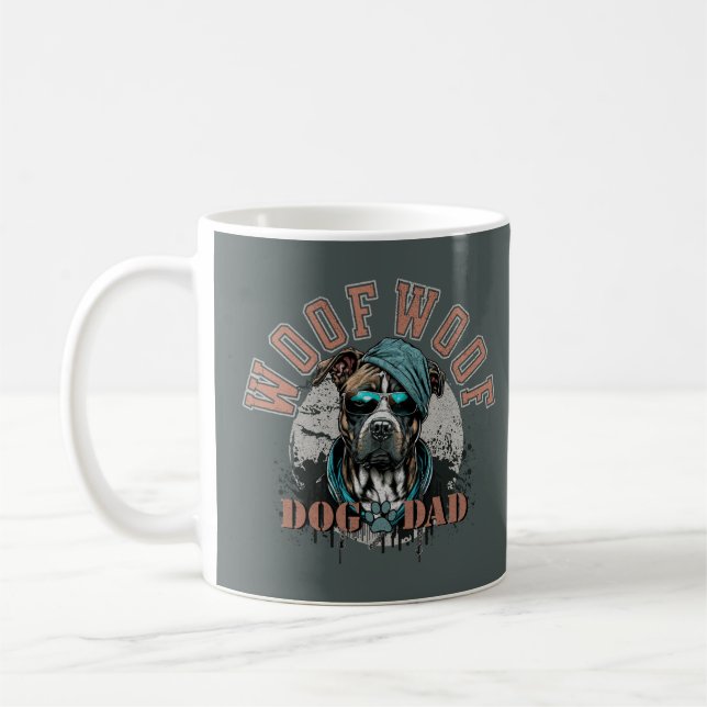 Grunge Dog Dad Coffee Mug (Left)