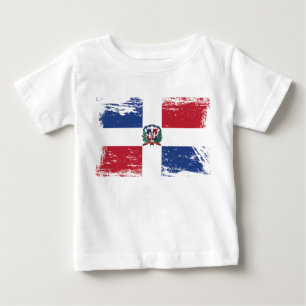 Grunge Dominican Republic Flag Baby T-Shirt