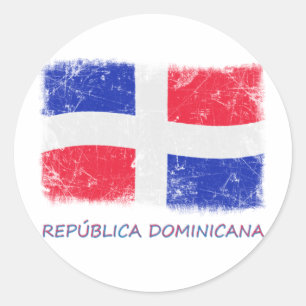 Grunge Dominican Republic Flag Classic Round Sticker